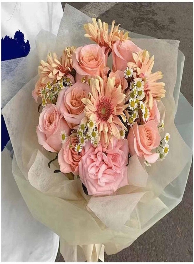 FAYADA Korean Cotton Flower Wrapping Paper Non-Woven Floral Bouquet Wraps Gift Packaging Florist Supplies 20 Sheets Florist Waterproof Flower Wrapping Paper for Fresh Flowers-22.8x22.8 Inch (Cream) - Image 4