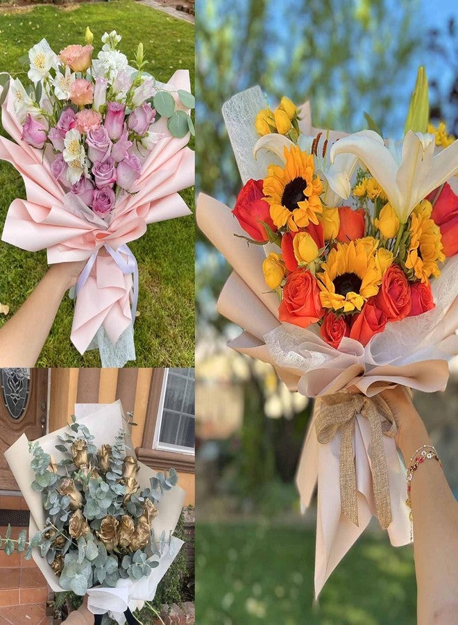 FAYADA Korean Cotton Flower Wrapping Paper Non-Woven Floral Bouquet Wraps Gift Packaging Florist Supplies 20 Sheets Florist Waterproof Flower Wrapping Paper for Fresh Flowers-22.8x22.8 Inch (Cream) - Image 5