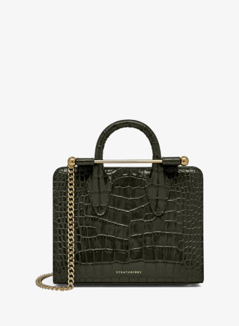 Strathberry Nano Tote In Croc Leather - Image 3