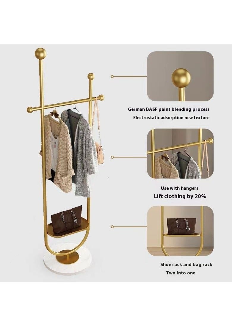 SISGL Modern Metal Coat Rack In Free Standing Fashionable And Versatile Coat Rack With Natural Marble Base Clothes Hanger Stand U-shaped Shape Multi Functional Arch Shaped Metal Coat Hanger 190cmx32cm For A Sleek And Organized Living Space For Bedroom Entryway Living Room Boutique Office Clothing Store Gold - Image 3