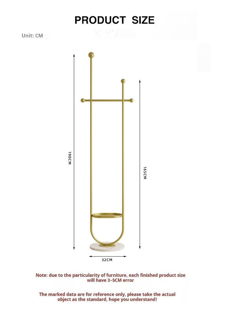 SISGL Modern Metal Coat Rack In Free Standing Fashionable And Versatile Coat Rack With Natural Marble Base Clothes Hanger Stand U-shaped Shape Multi Functional Arch Shaped Metal Coat Hanger 190cmx32cm For A Sleek And Organized Living Space For Bedroom Entryway Living Room Boutique Office Clothing Store Gold - Image 4