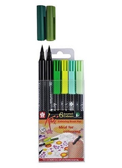SAKURA Koi Coloring Brush Pen Set Of 6 Green Shades  - Image 3