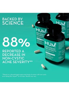 HUM Skin Squad - Probiotic Supplement for Clear Skin & Gut Health - Microbiome Probiotics for Problem Skin & Breakouts (60-Count)  - Image 3