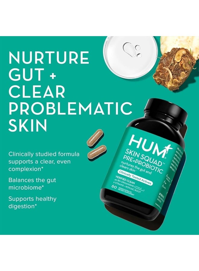 HUM Skin Squad - Probiotic Supplement for Clear Skin & Gut Health - Microbiome Probiotics for Problem Skin & Breakouts (60-Count) - Image 4