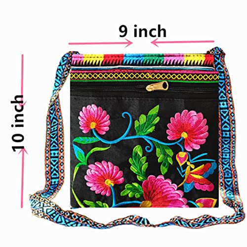 PHEVOS Hobo Crossbody Handbag for women, Hippie Shoulder Bags Purse Vintage Ethnic Tribal Embroidered Boho Hippie for Ladies - Image 3