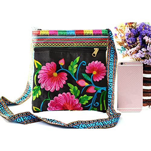 PHEVOS Hobo Crossbody Handbag for women, Hippie Shoulder Bags Purse Vintage Ethnic Tribal Embroidered Boho Hippie for Ladies - Image 2