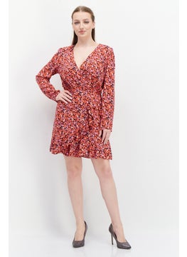 Miss Selfridge Women Floral Print Mini Dress, Red Combo  - Image 2
