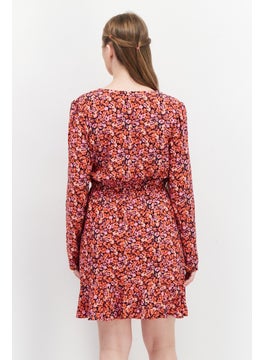 Miss Selfridge Women Floral Print Mini Dress, Red Combo  - Image 4