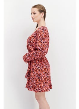 Miss Selfridge Women Floral Print Mini Dress, Red Combo  - Image 3
