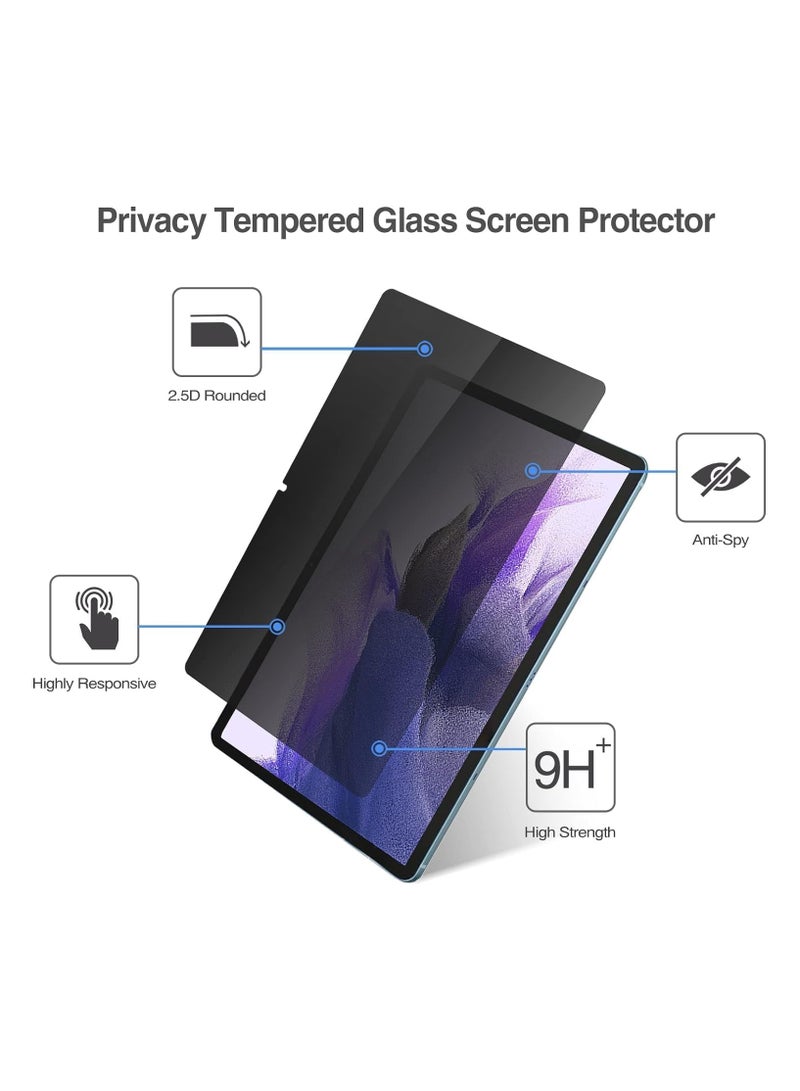 Privacy Screen Protector Compatible with Samsung Galaxy Tab S10 Ultra 2024 14.6 inch (SM-X920/X926) Anti-Spy Tempered Glass Tinted Screen Film Guard - Image 2