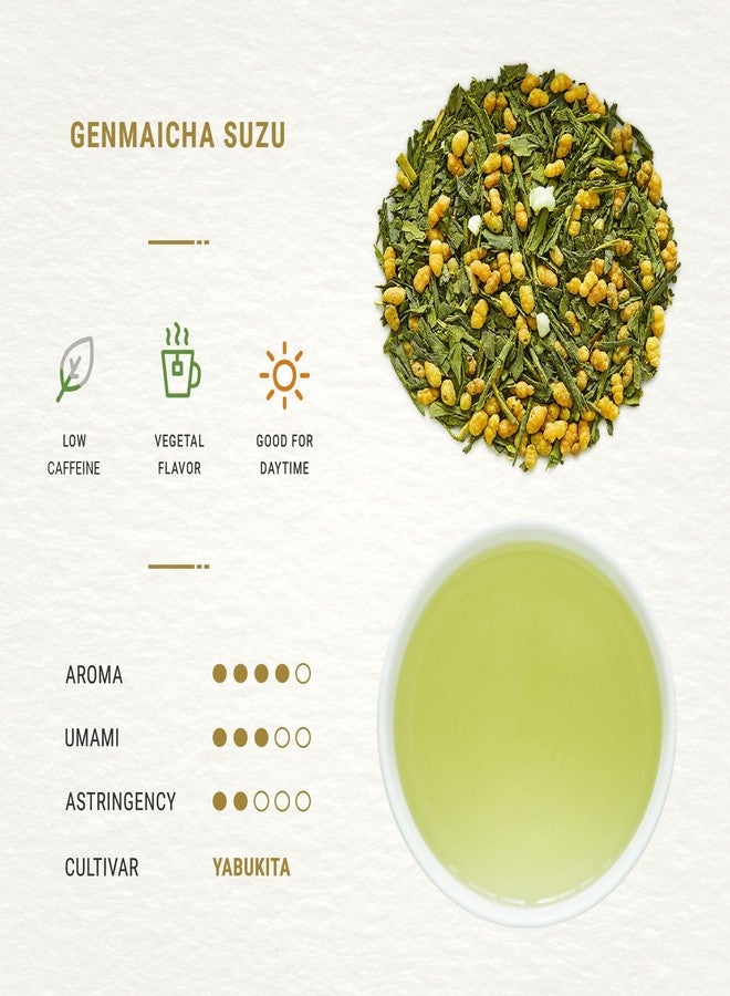 Senbird Loose Brown Rice Green Tea with Matcha - Genmaicha Suzu (3.5oz) - Image 2