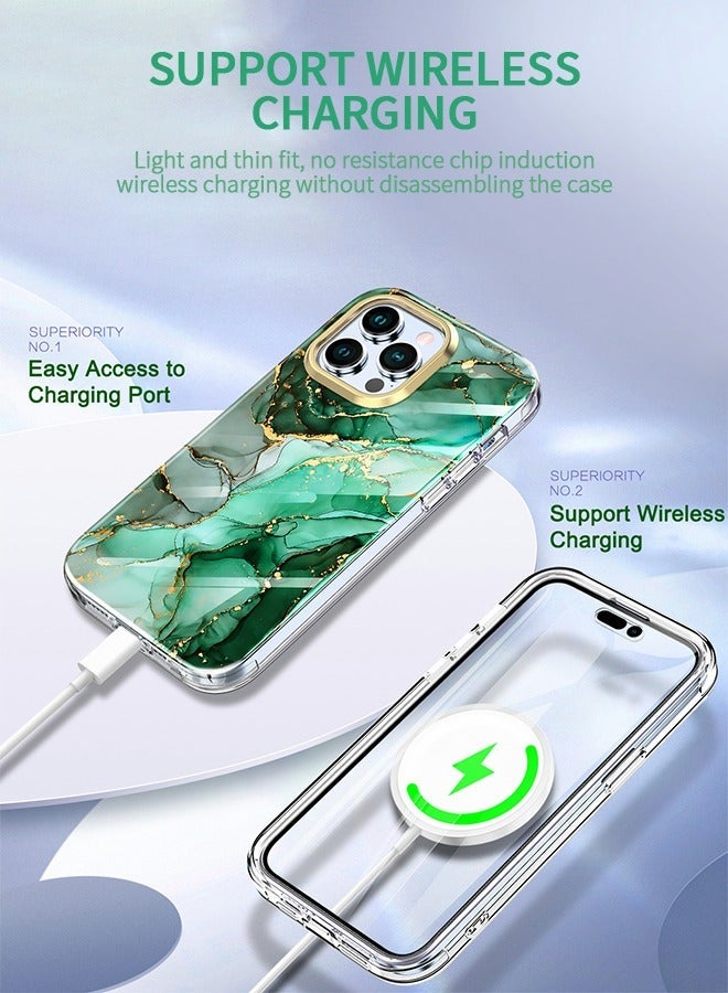 GROIC For iPhone 14 Pro Case, Marble Shockproof Protective Phone Case with 1 PET Screen Protector,Drop Resistant cover, Stylish Slim TPU Shell Compatible 6.1'' - Image 2