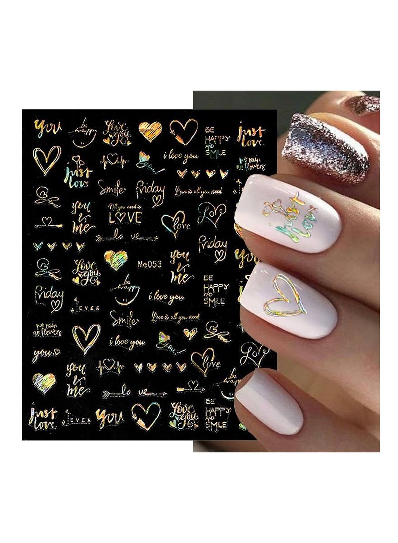 قطعة واحدة ملصق أظافر قلب ليزر ثلاثي الأبعاد حرف زينة فن الأظافر زهور نجوم ملحقات الأظافر ملصقات لوازم الأظافر أجزاء الأظافر - Image 2