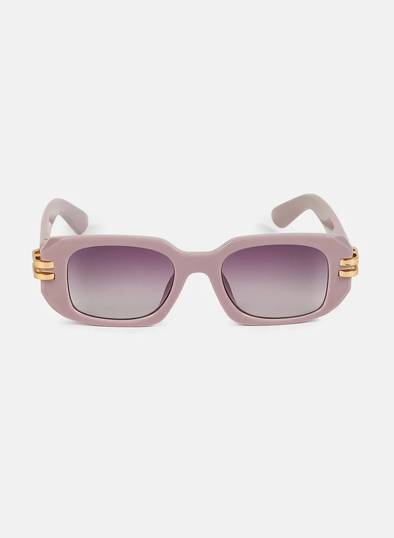 صوص هاوت نظارة شمسية مستطيلة نسائية Haute Sauce The Gilded Pastel - مقاس واحد - بنفسجي