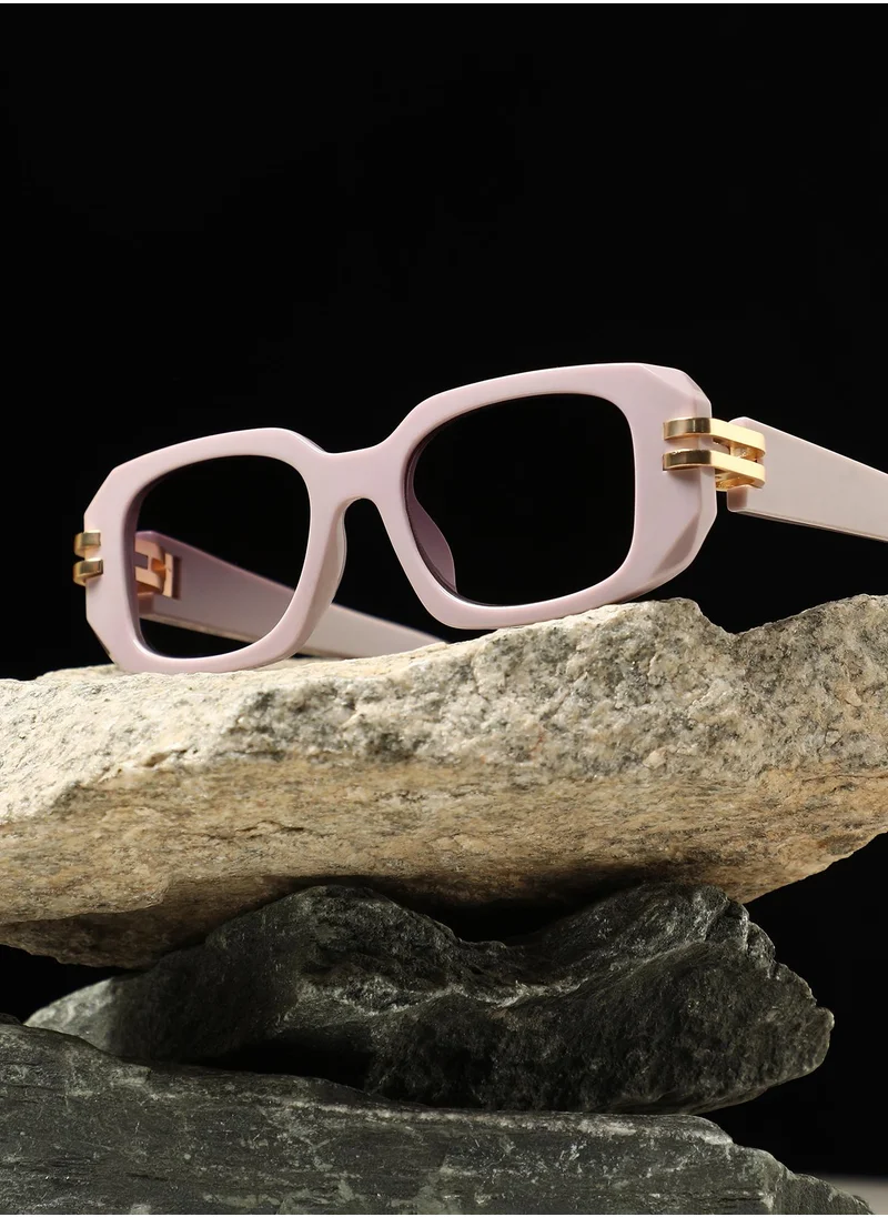 صوص هاوت Haute Sauce Women's The Gilded Pastel Rectangular Sunglass For Casual Wear | One-Size | Lavender Polycarbonate Frame | Amethyst Purple Gradient Polarized Lens | Full Rim | Eyewear For Woman & Girls