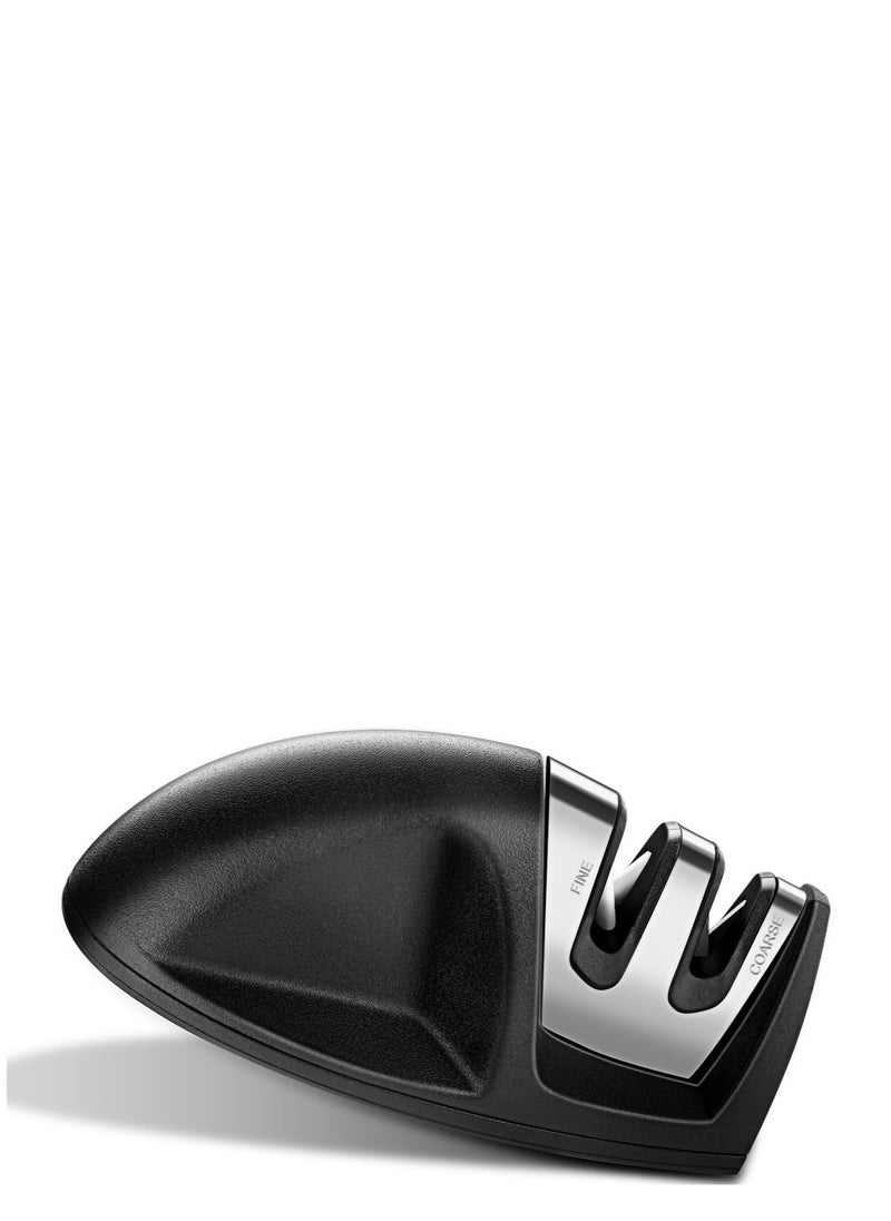 Excefore Knife Sharpener, 2-Stage Preset Coarse & Fine Slots Knife Sharpening, Professional Knife Sharpeners for Kitchen Knives, Stable Non-Slip Base, Compact for Easy Storage (Black)  - Image 1