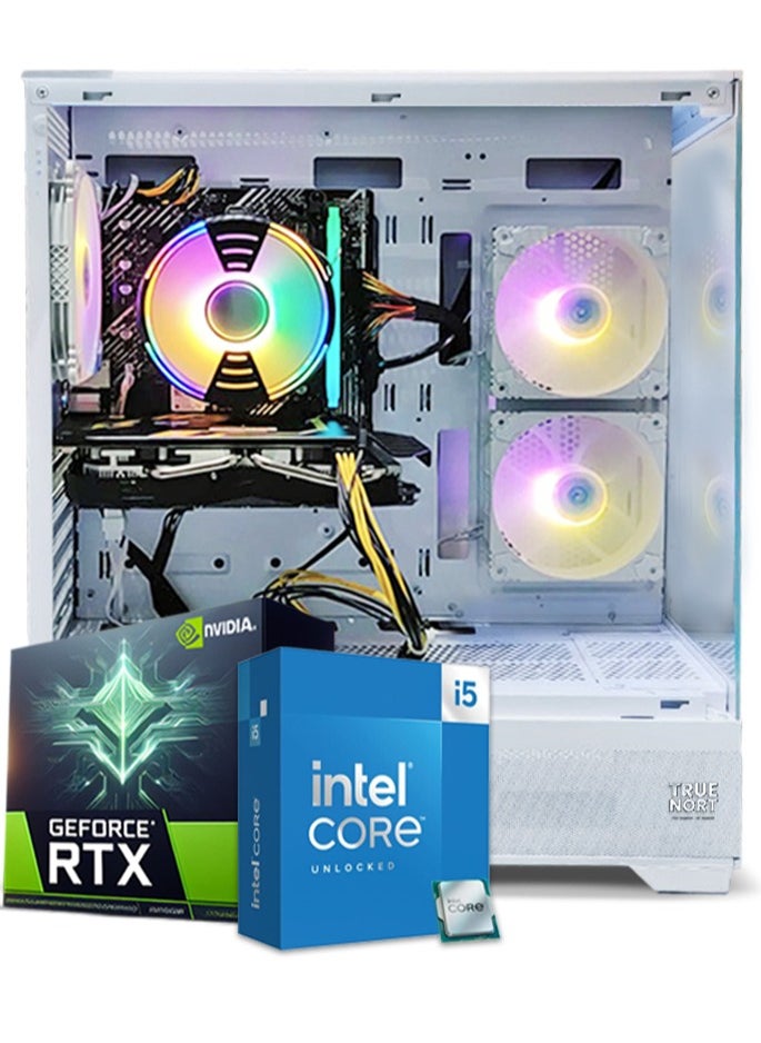 Truenort Gaming PC, Intel Core i5-11400F, RTX 3050, 16GB RAM, 1TB SSD,Air Cooler 120mm,Window 11 Pro, White Case  - Image 1