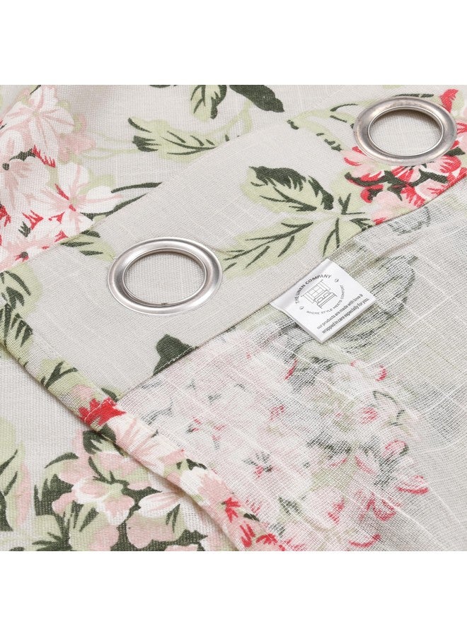 THE LINEN COMPANY Sheer Curtains 6.5 Feet Window Textured Linen Decorative Panels Pack of 1 Curtains, Floral Heaven Green (L X W 198 Cm X 137 Cm) |Grommet - Image 3