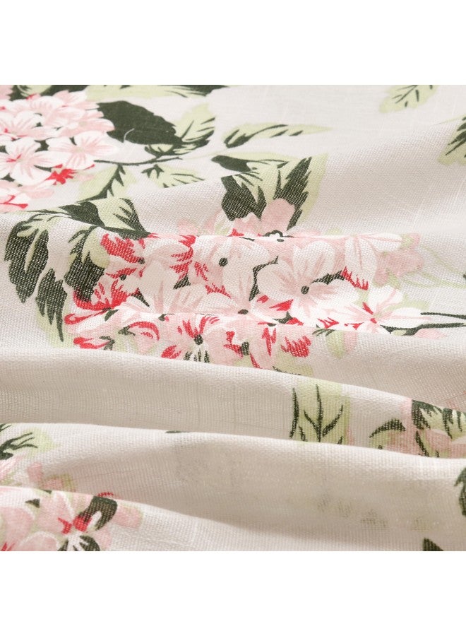 THE LINEN COMPANY Sheer Curtains 6.5 Feet Window Textured Linen Decorative Panels Pack of 1 Curtains, Floral Heaven Green (L X W 198 Cm X 137 Cm) |Grommet - Image 4