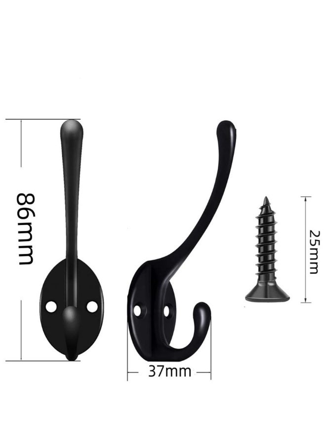 10 wall hooks, steel hooks, metal wall hooks, for hanging coats, heavy-duty single hooks, wall hooks with 20 screws, for towels, keys, bathrobes, coats, scarves, bags - Image 2