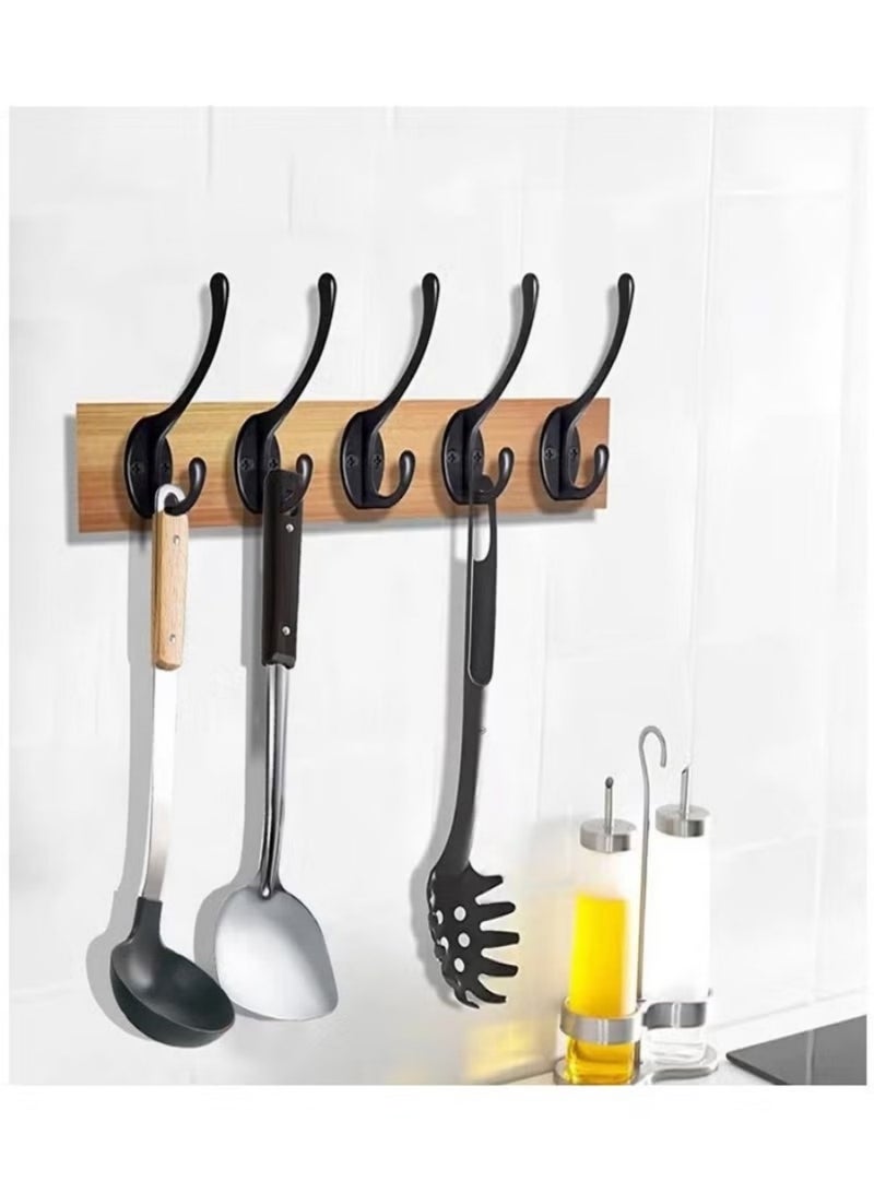 10 wall hooks, steel hooks, metal wall hooks, for hanging coats, heavy-duty single hooks, wall hooks with 20 screws, for towels, keys, bathrobes, coats, scarves, bags - Image 3