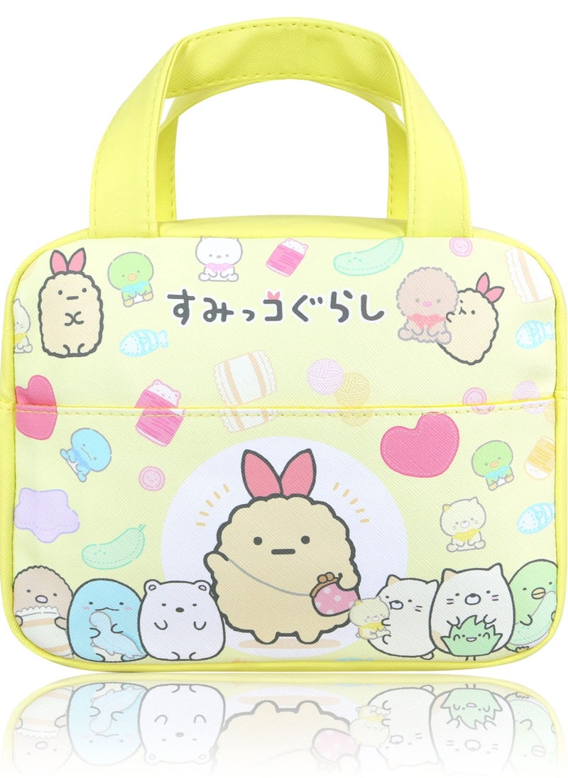 Excefore - Portable Cartoon Lunch Bag, Reusable Insulated Anime Lunch Box, Suitable for Women, Men, Kids and Students Travel Picnic School (Yellow) - Image 1