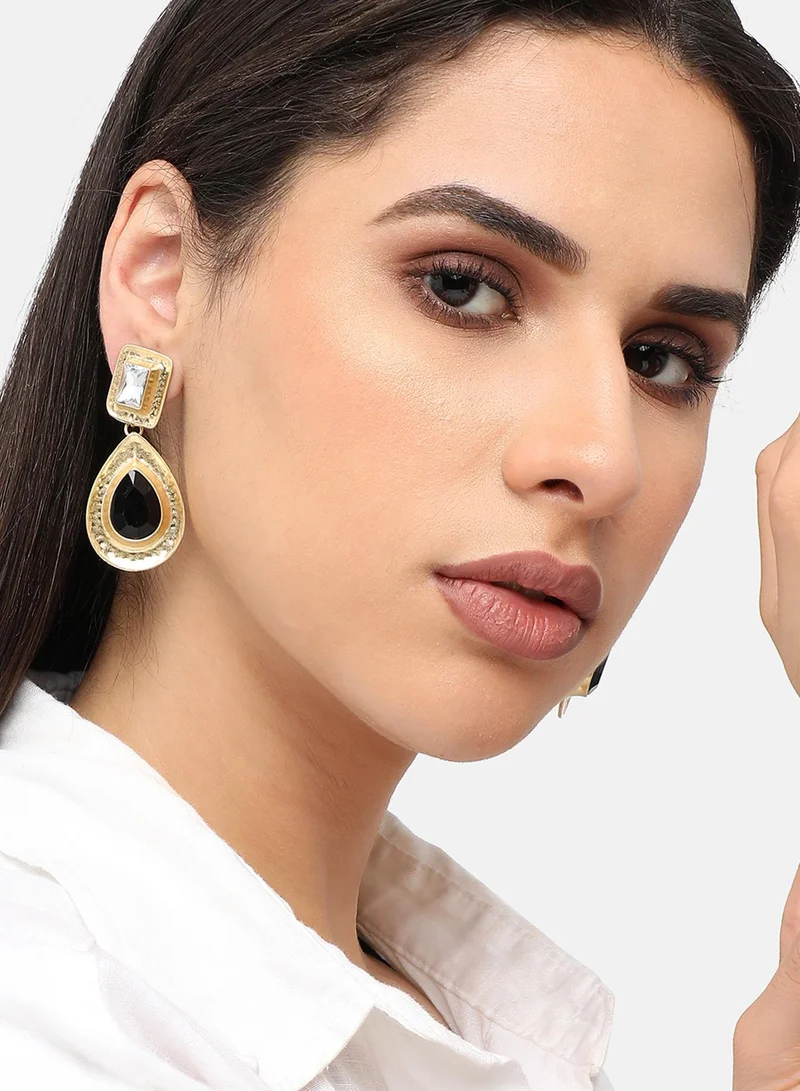 سوهي مطلية بالذهب مصمم الحجر انخفاض القرط الطرف