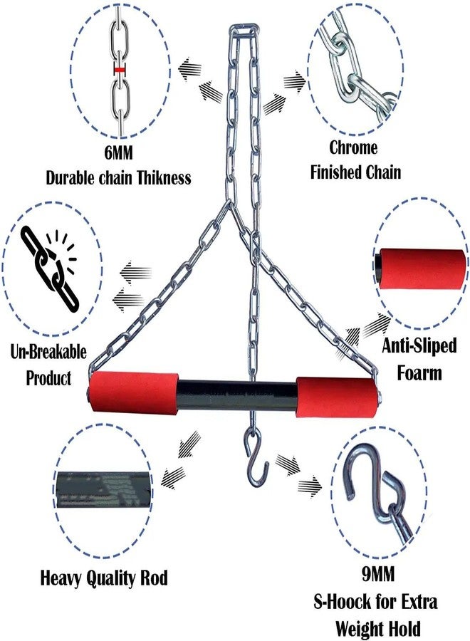Owlix Hanging Chain Rod Chin up bar for Height Increasing with Adjustable Fitness Accessory Kit Kit () - Image 4