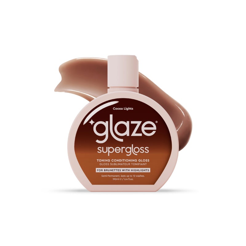 Glaze Super Gloss Color Conditioning Gloss  Cocoa Lights for Medium to Dark Brown Hair with Highlights  Rinse Out SemiPermanent Hair Gloss that Enhances Color and Boosts Shine  Hydration