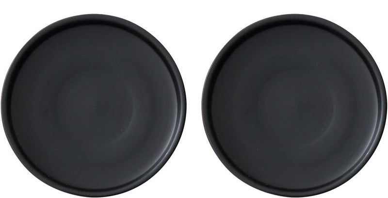 Woiida 6 inch Matte Black Ceramic Plant Saucer 2 PackCeramic Drainage Tray for Plant Pot - Image 2