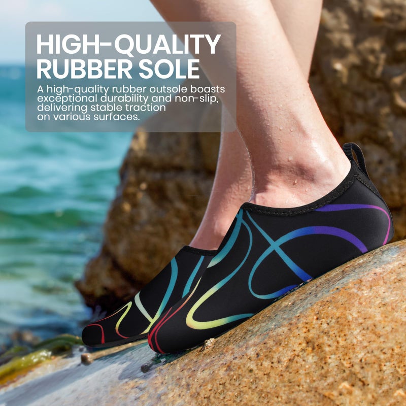 SEEKWAY Water Shoes Women Men Adult Quick-Dry Aqua Socks Barefoot Non Slip for Beach Swim River Pool Lake surf Black SK002(U) - Image 3