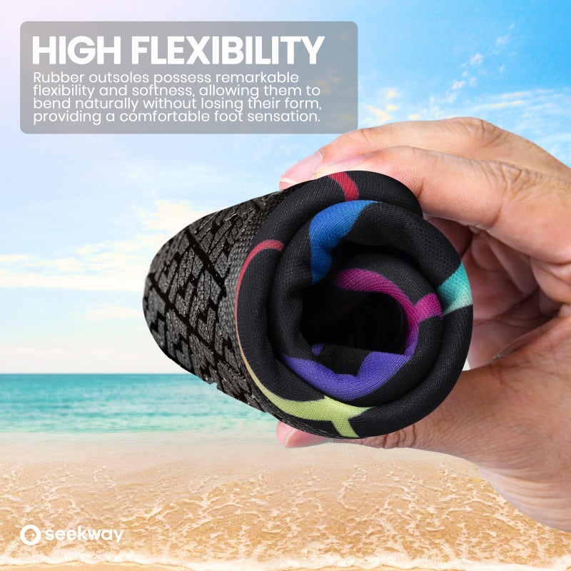 SEEKWAY Water Shoes Women Men Adult Quick-Dry Aqua Socks Barefoot Non Slip for Beach Swim River Pool Lake surf Black SK002(U) - Image 4