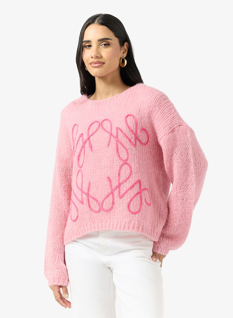 ONLY Embroidered Knitted sweater - Image 1