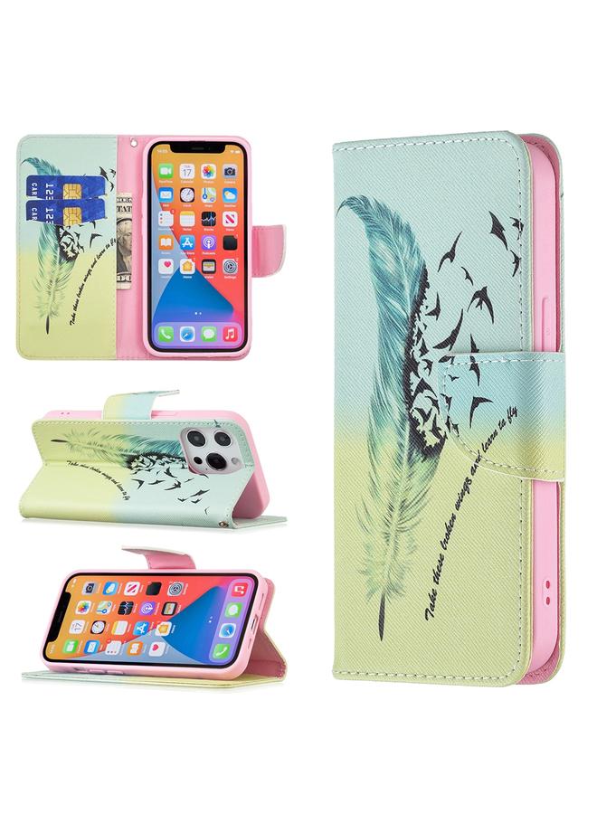 اس-توب جراب لهاتف iPhone 13 mini بنمط رسم ملون، جراب جلدي قلاب أفقي مع حامل وفتحات للبطاقات ومحفظة - Image 1