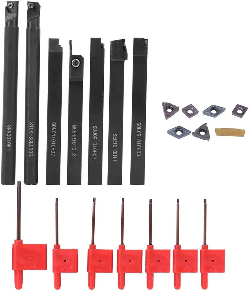 [Widely used in KSA] 7 Pieces CNC Arbor Turning Tool Set with Purple Black Layer Finish and Wrench Hardware Accessory for Steel and Stainless Steel Machining - 42CR Alloy Steel Construction Meet daily life needs New to market Upgraded new version Family friendly Rare in stock Elegant design Quick delivery Riyadh Jeddah Professional manufacture Daily essential KSA approved quality Daily deal Great for gift & personal use Available in multiple sizes Multiple useful functions Lightweight & portable Widely used in KSA Fast delivery across KSA Hot new arrival Exquisite workmanship Easy store & operate New upgraded product Top selling in Saudi Arabia Ideal for various demands Fine craftsmanship - Image 2