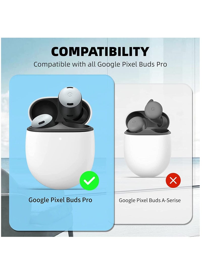 Google Pixel Buds Pro Case(2022) Secure Lock Shock-Absorbing Protective Cover Skin for Pixel Buds Pro Accessories with Carabiner & Lanyard [One-Click Pop] (Black)