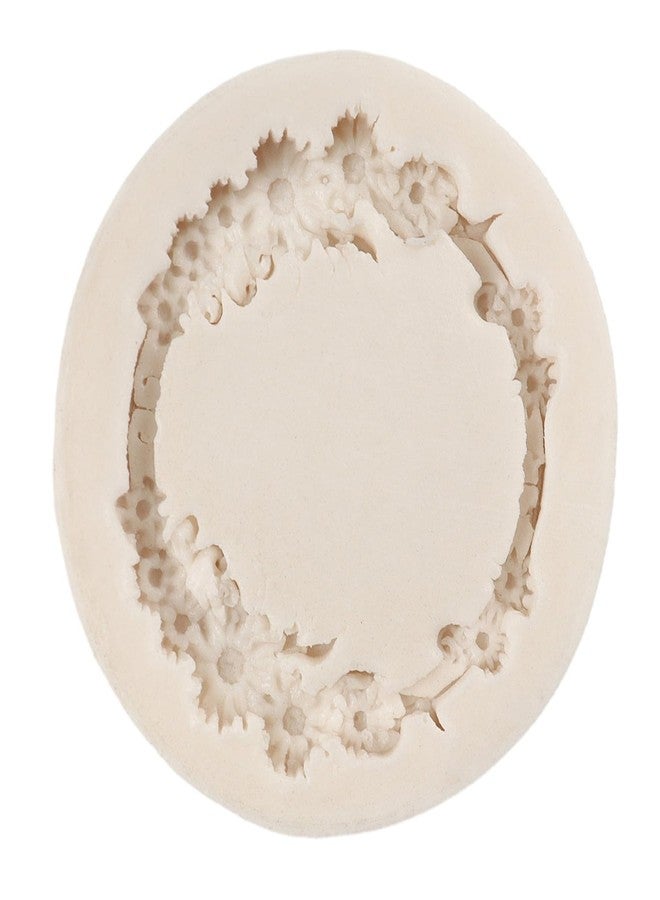 FCKEMLDS Round Flower Wreath Fondant Molds Picture Frame Silicone Mold Photo Frame Chocolate Molds for Cake Decoration Cupcake Topper Candy Polymer Clay Gum Paste - Image 4