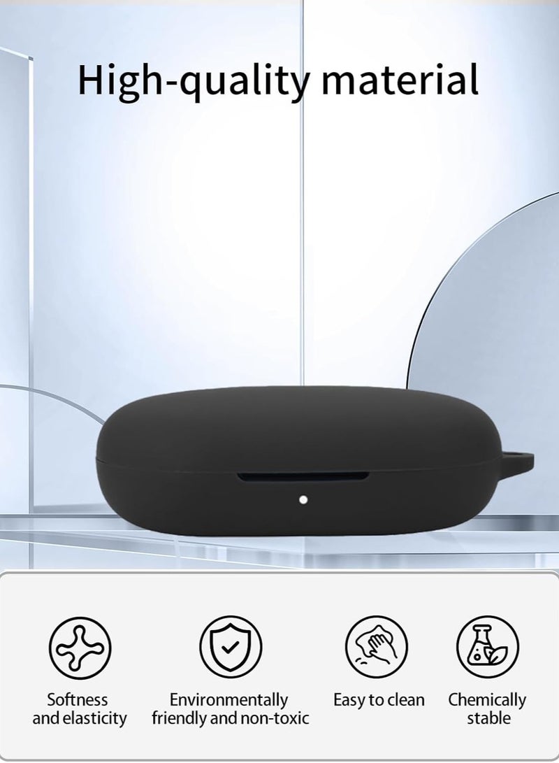 Compatible with Honor Choice Open-Ear True Wireless Headphones,Premium Silicone Shockproof Protection Skin Touch Charging Port Accessible, Front LED Visible with Cleaning pen-Black. - Image 3