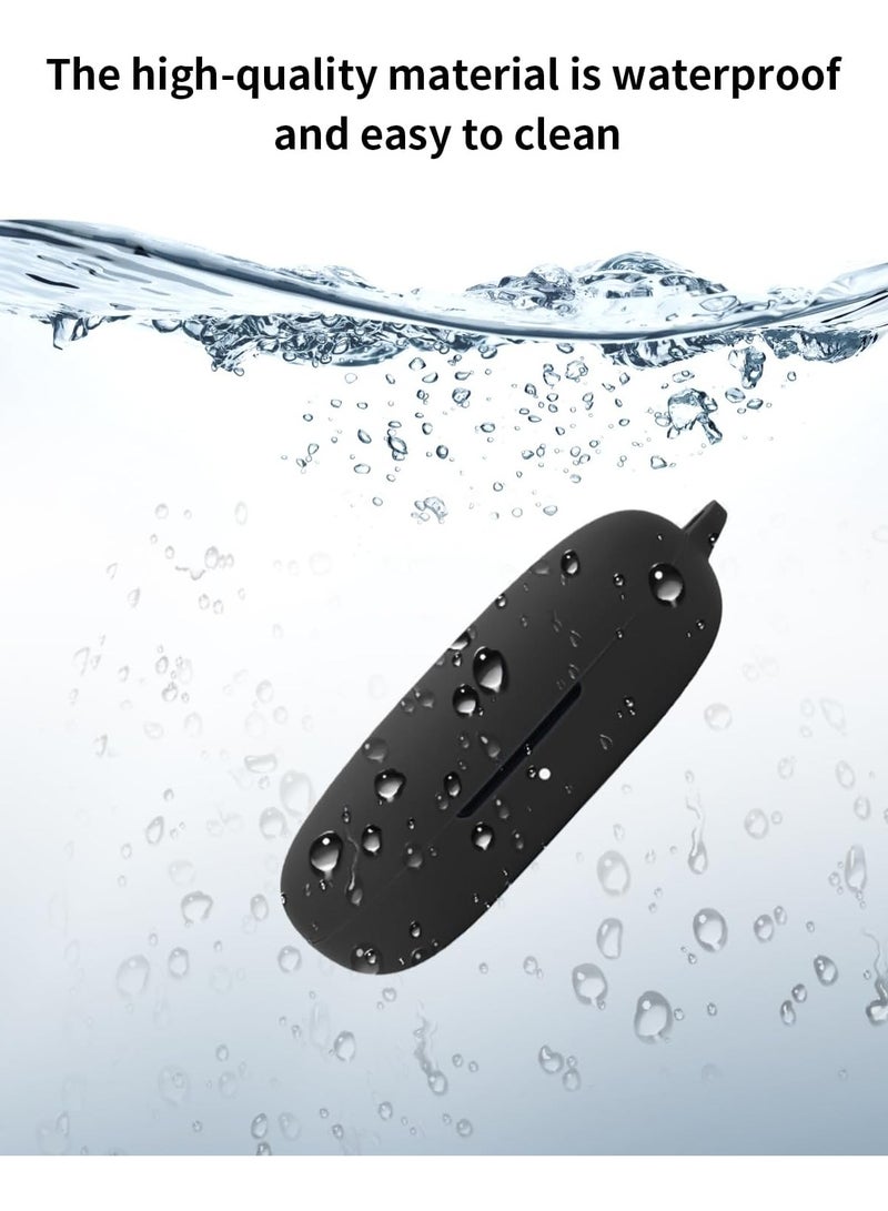 Compatible with Honor Choice Open-Ear True Wireless Headphones,Premium Silicone Shockproof Protection Skin Touch Charging Port Accessible, Front LED Visible with Cleaning pen-Black. - Image 4