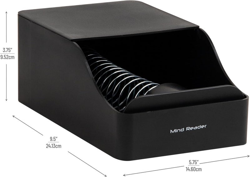 Mind Reader Hot Cup Sleeve Dispenser, Coffee Bar Accessories, Coffee Station, Kitchen Org, 5.91"L x 9.65"W x 3.94"H, Black - Image 3