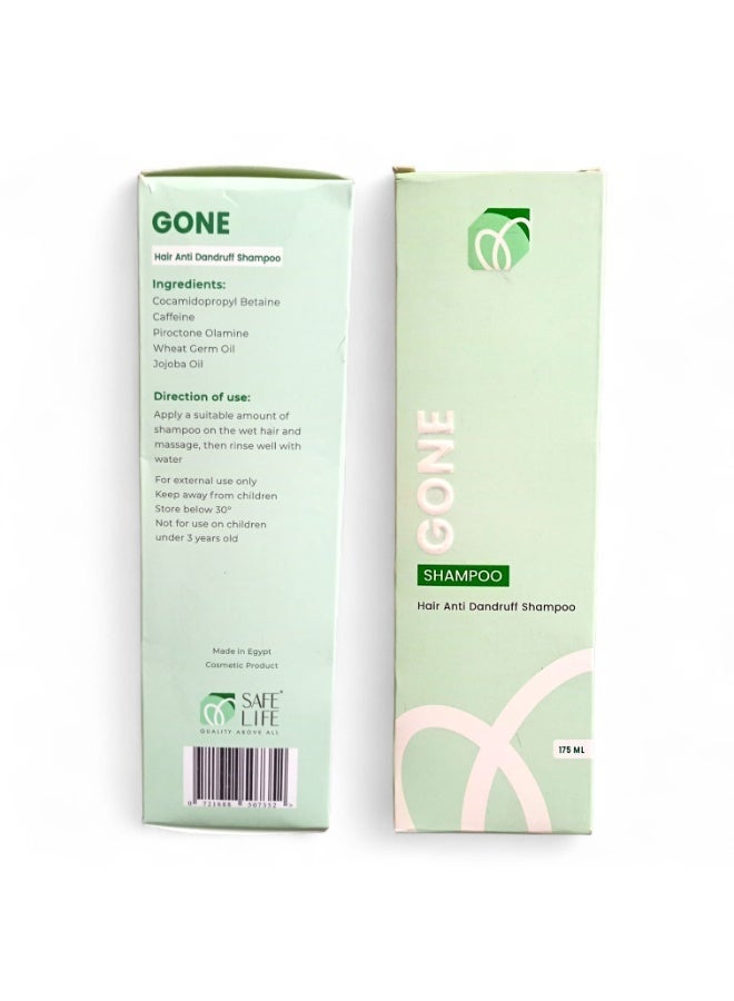 "GONE" Anti Dandruff Shampoo | Eliminates Dandruff & Itch From First Use + Contains Caffeine For Hair Growth & Natural Oils For Hydration - 175ml - Image 3