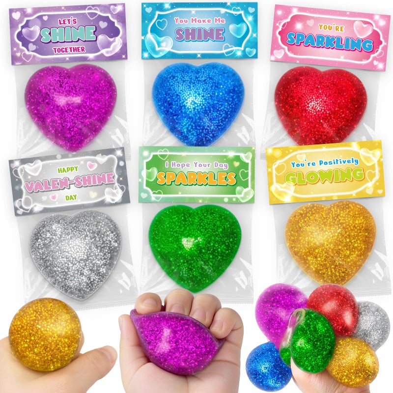 V-Opitos Valentines Day Cards for Kids School 24 Packs Cute Squeeze Toys with Cards Valentine Party Favors for Boys Girls Ideal Exchange Cards for Classroom - Image 3