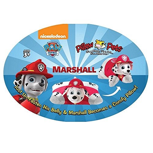 Pillow Pets وسادة حيوانات نيكيلوديون باو باترول، مارشال دالماتيان، 16" لعبة محشوة قطنية - Image 4