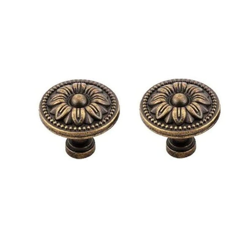 GDQLCNXB Vintage Flower Shape Cabinet Drawer Knobs,Pull Handle Metal Flower Shape Cabinet Drawer Door Knob Bronze Tone 10 Pcs - Image 4