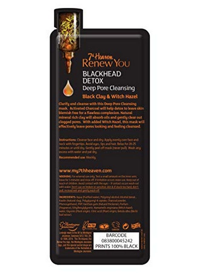 7th Heaven Renew You Blackhead Detox Deep Pore Cleansing Peel Off Mask Black Clay And Witch Hazel 10Ml ; Pack Of 2 - Image 5