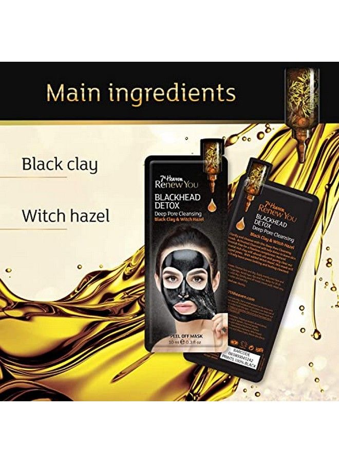 7th Heaven Renew You Blackhead Detox Deep Pore Cleansing Peel Off Mask Black Clay And Witch Hazel 10Ml ; Pack Of 2 - Image 4