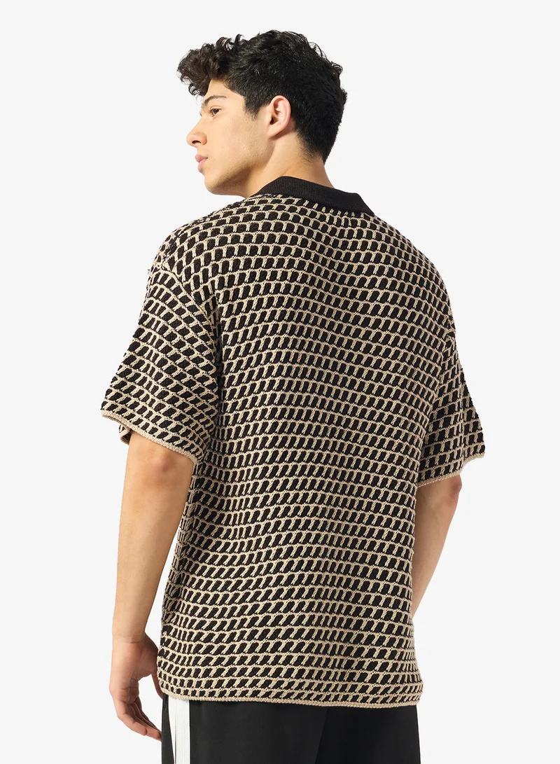 جاك اند جونز كنزة بولو بياقة مقسومة وقصة مريحة