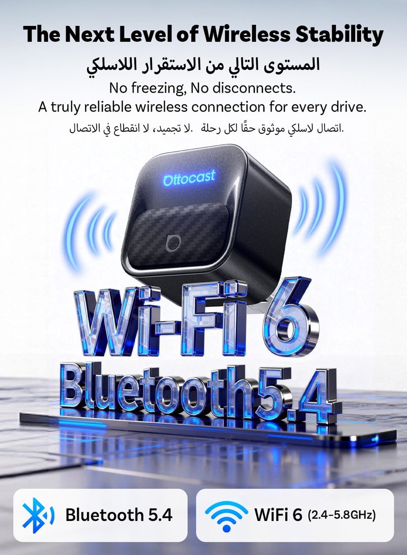 Ottocast Mini Cube 3.0 Mini Pico Core Wireless CarPlay & Android Auto Adapter, One-Touch Device Switching, WiFi 6 & Bluetooth 5.4 Ultra-Fast Connection, Plug & Play - Image 3
