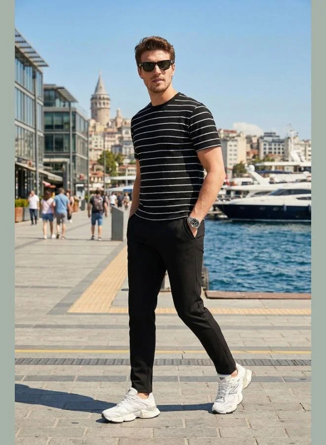 بوراتي Buratti Slim Fit Regular Waist Tapered Leg Trousers Men's Pants 6843649