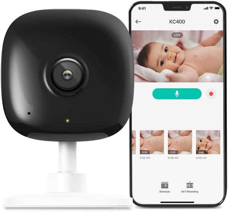 Kasa Smart كاميرا أمان داخلية 2K QHD، كشف حركة/صوت بكاء شخص/طفل، صوت ثنائي الاتجاه، رؤية ليلية حتى 30 قدم، تخزين سحابي/بطاقة SD (حتى 256 جيجابايت)، متوافقة مع أليكسا وGoogle Home (KC400) - Image 1